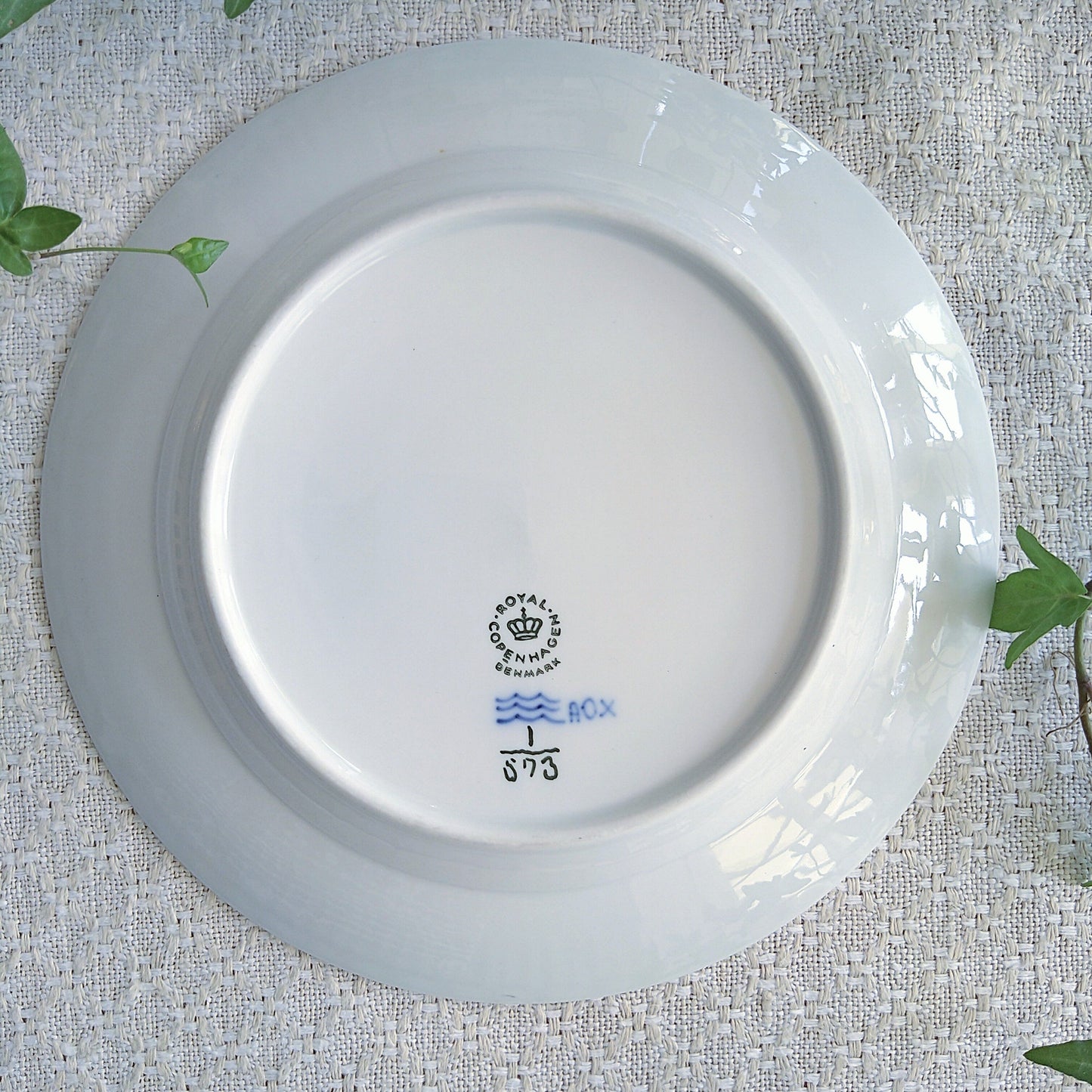 RoyalCopenhagenブルーフルーテッドハーフレースのプレート直径19㎝D