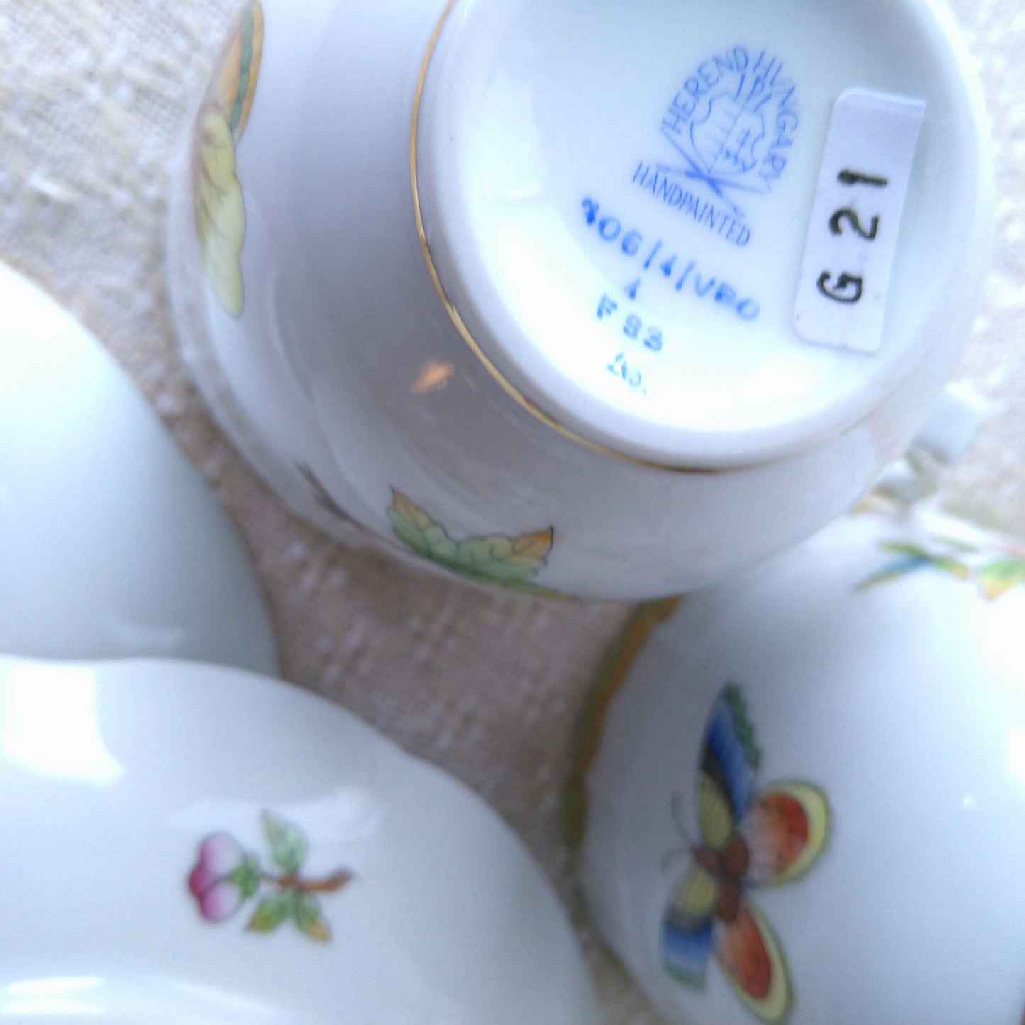 Herendヴィクトリアのコーヒーカップソーサー取っ手がとんがりタイプ/VictoriaCoffeeCupSaucer