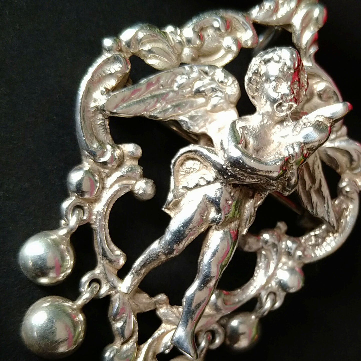 イタリアPeruzzi Florence工房の天使のブローチ/ペンダントヘッド👼シルバー800