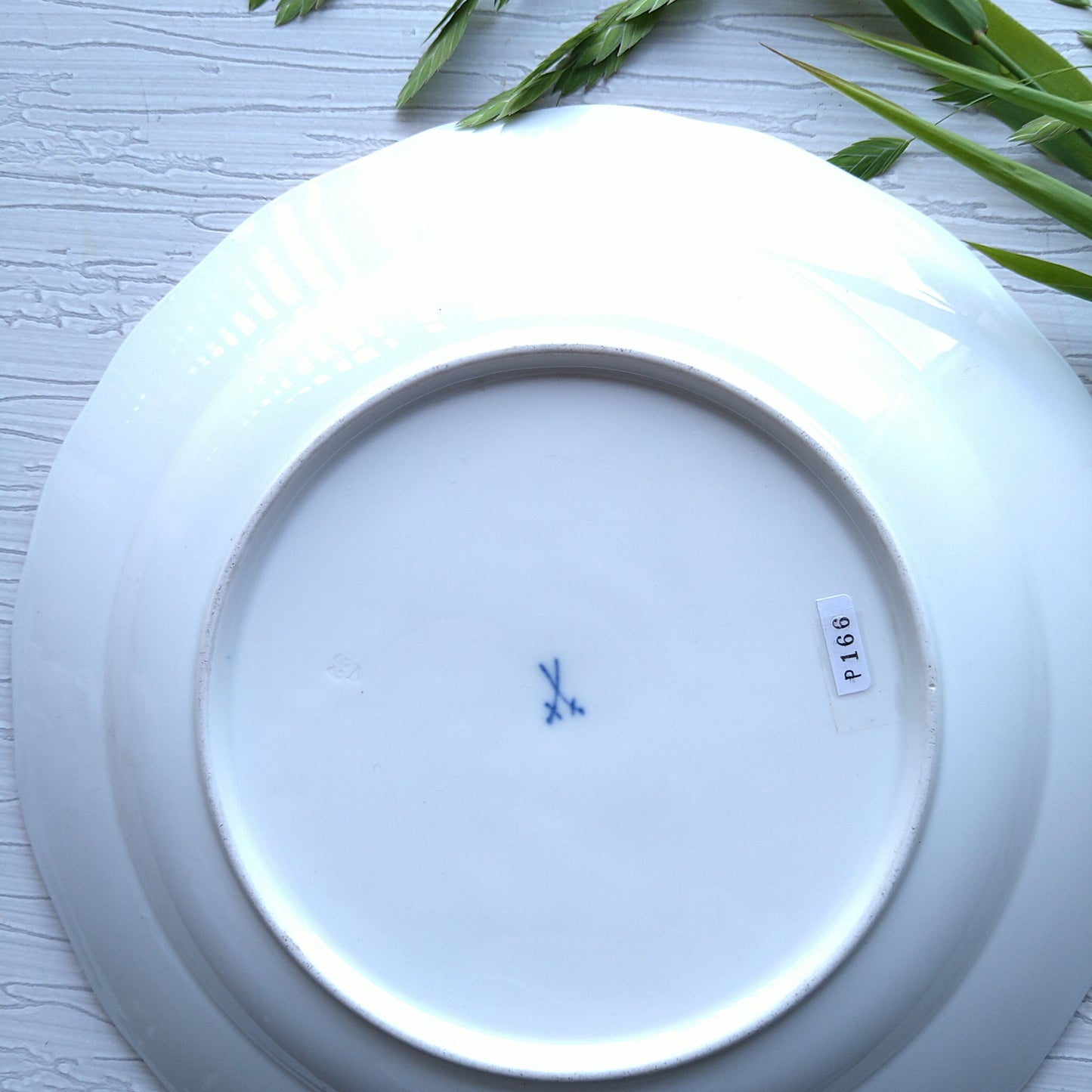 Meissen マイセンコバルトフォンド自然主義絵付け直径約25㎝D三色すみれ/MeissenCobalt FondPlate