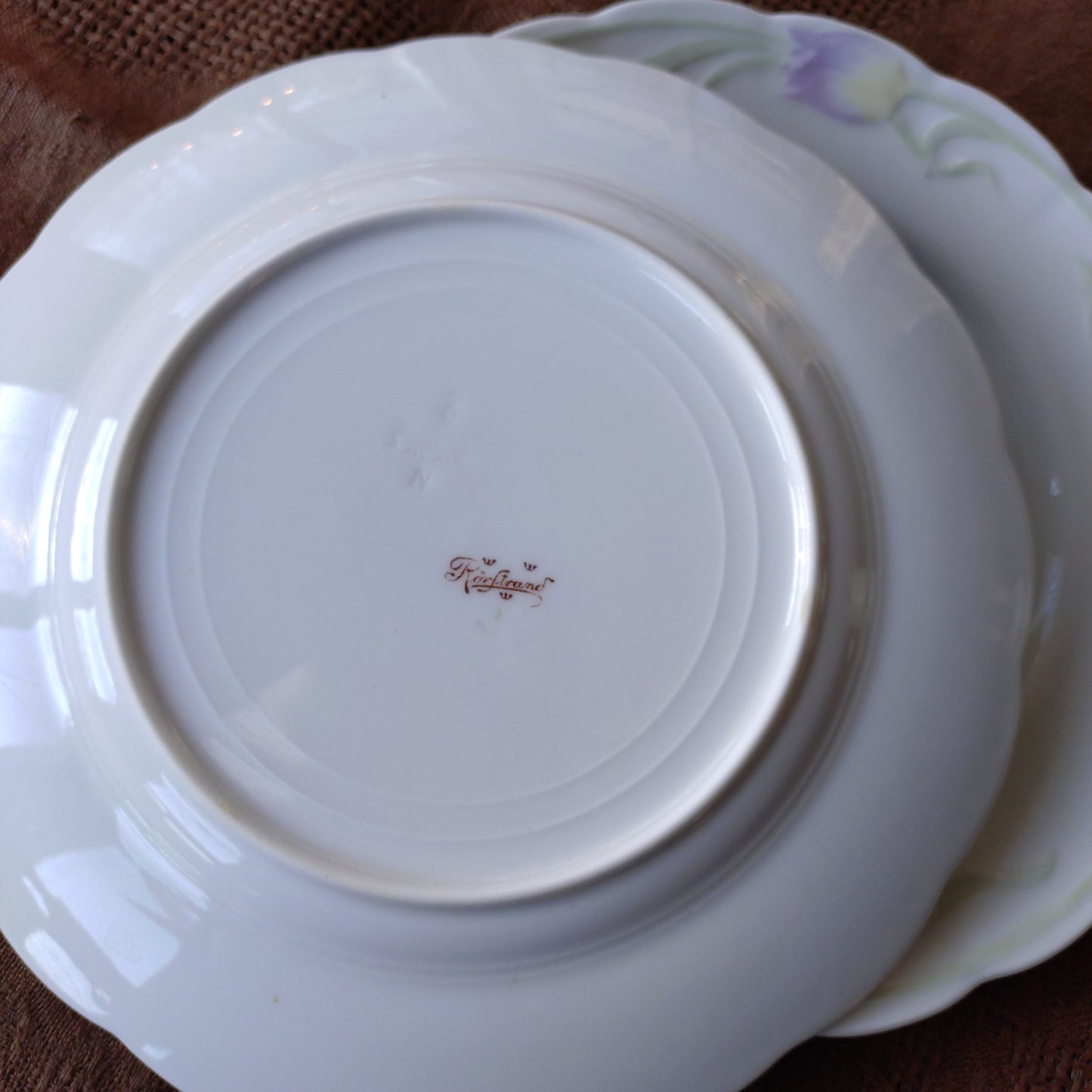 1902~1915年RörstrandのAlf Wallanderデザインのチューリップのサーヴィスから前菜ランチプレート直径約20.5㎝D2枚セット