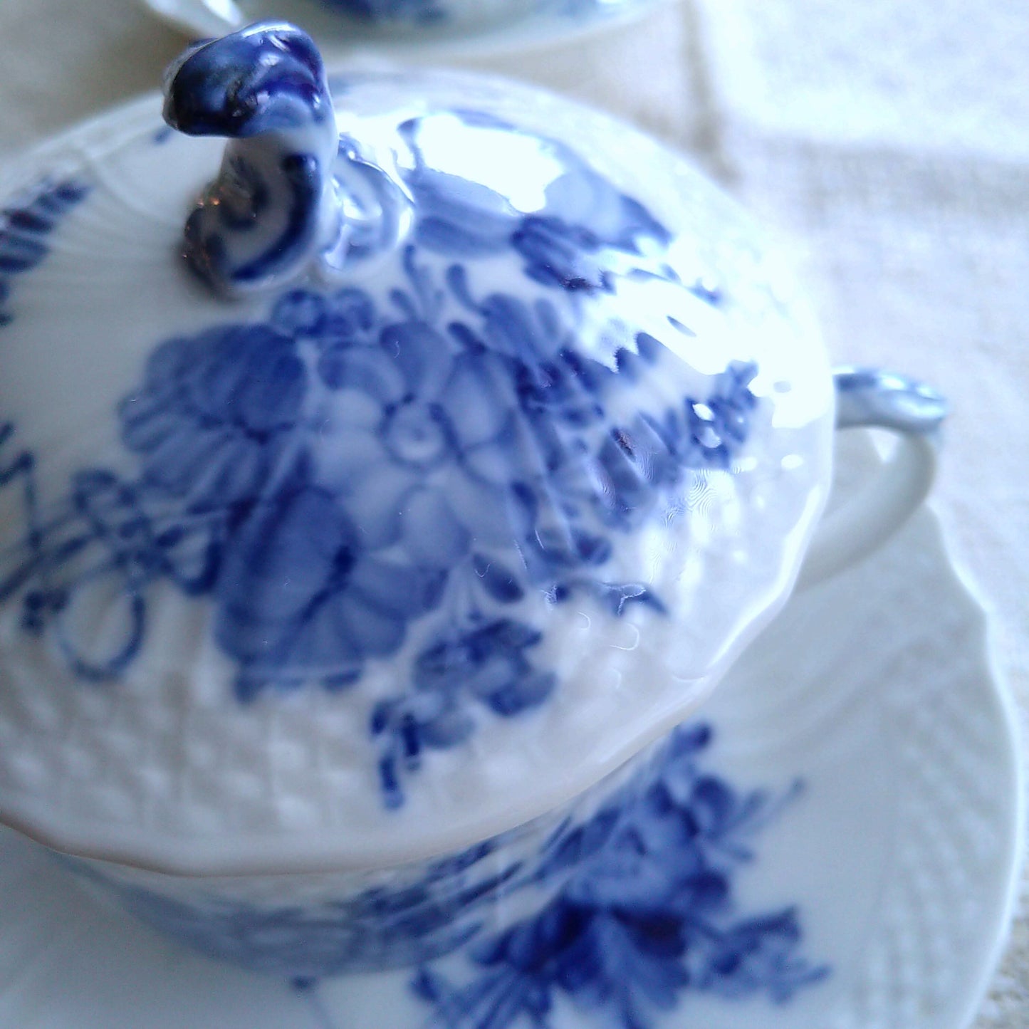 1960年代のRoyalCopenhagenブルーフラワーカーブのブイヨンカップソーサー/Blue Flower Curve Bouillon Cup and saucer
