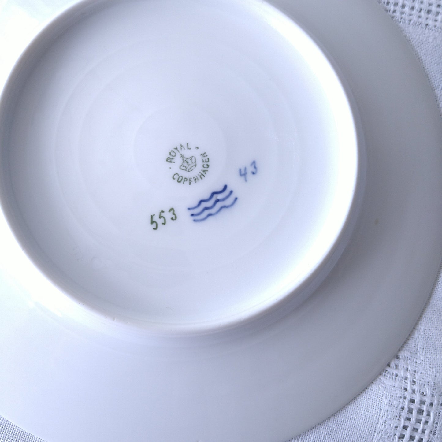 1889~1922年RoyalCopenhagenロイヤルコペンハーゲンアールヌーボーのランチ/デザートプレート直径約22.2㎝D