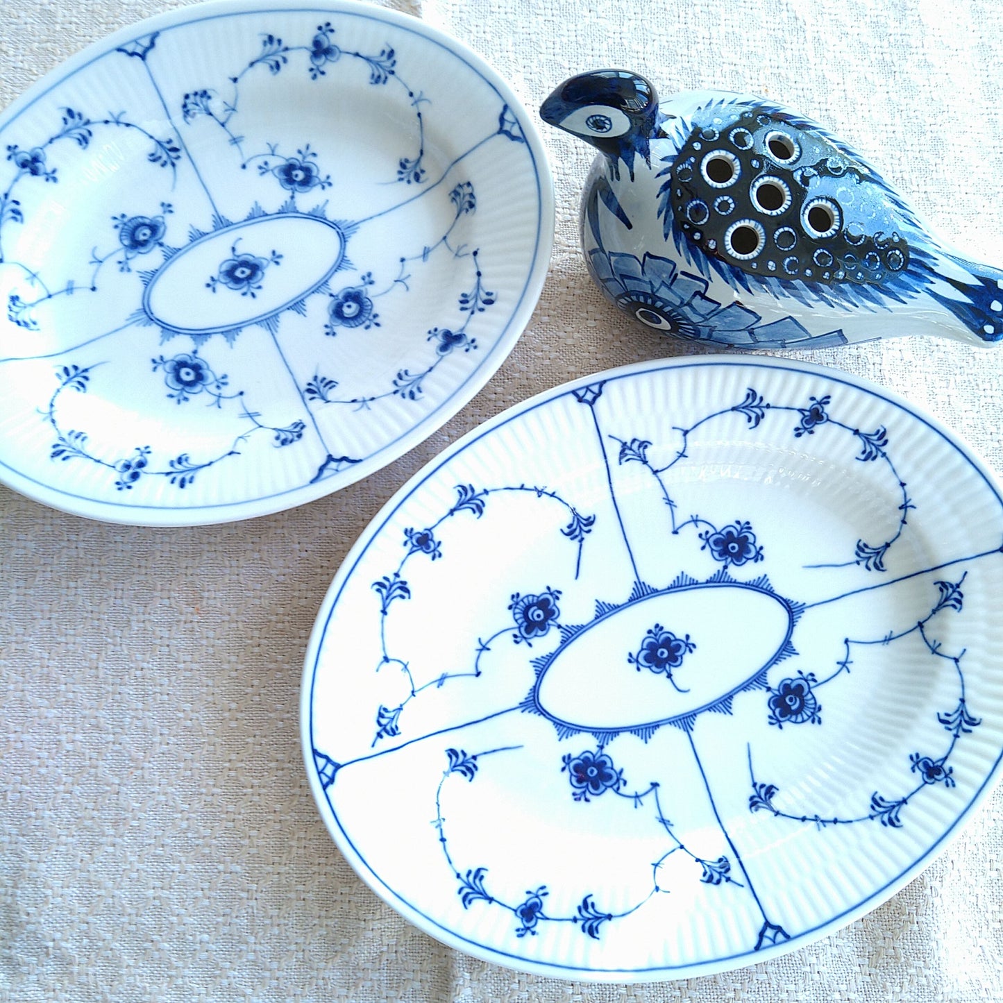 1957年RoyalCopenhagenブルーフルーテッドプレインの小さめ楕円皿25㎝×19.5㎝/BlueFlutedPlainOvalPlate