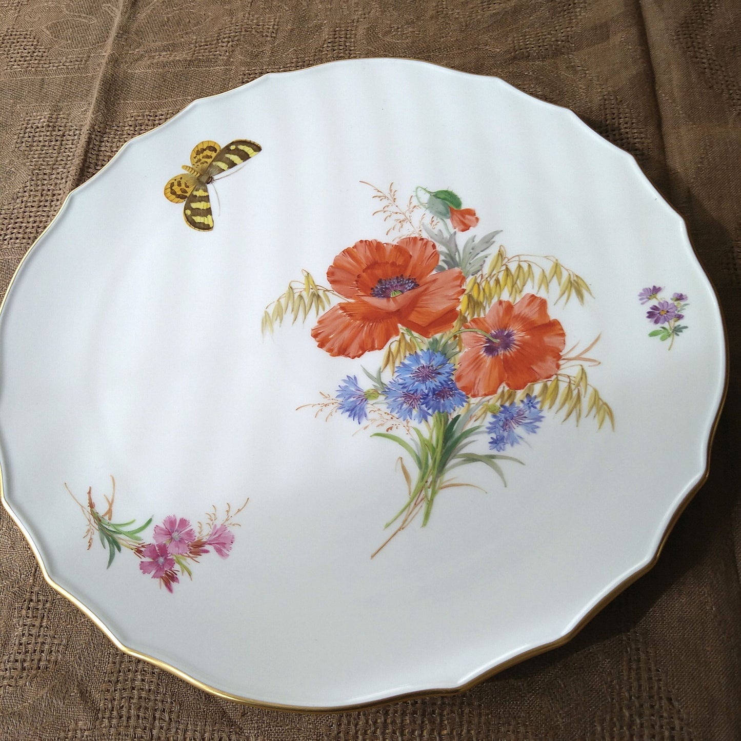 1993年の自然主義絵付けサーヴィングプレート大皿直径約32㎝/ServingPlate,ca32cmD