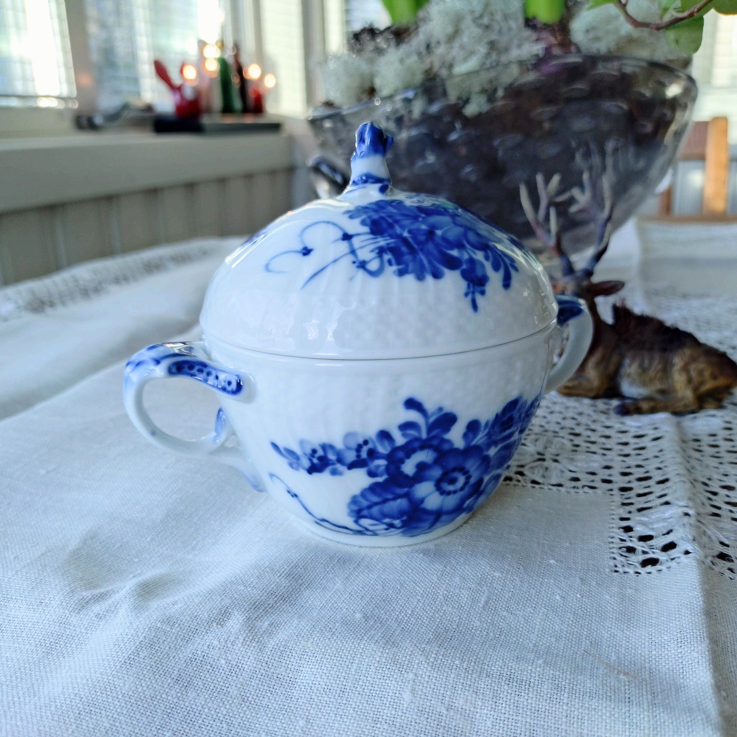 1969~1974年RoyalCopenhagenブルーフラワーカーブ把手付きシュガーポット高さ11.5㎝/BlueFlowerCurveSugarpot11.5cm H