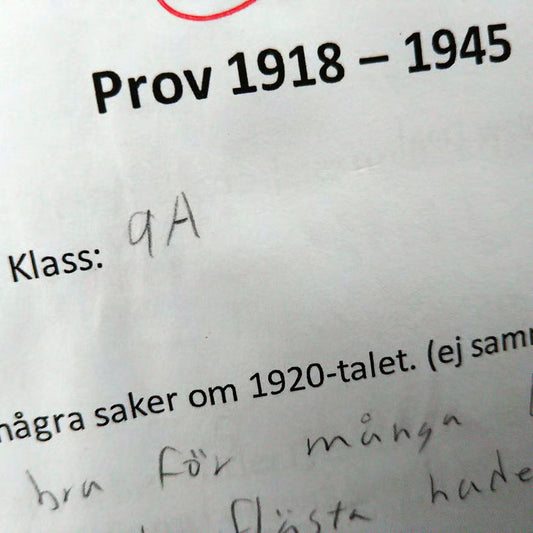 スウェーデンの中学3年生の歴史のテスト