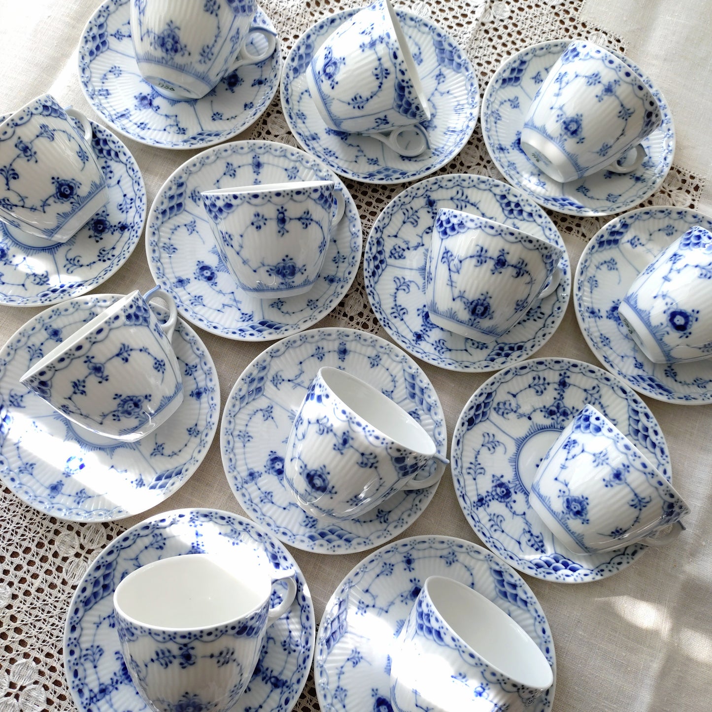 1960～1970年代のハーフレース型番756容量約190mlコーヒーカップソーサー/HalfLaceCupSaucer