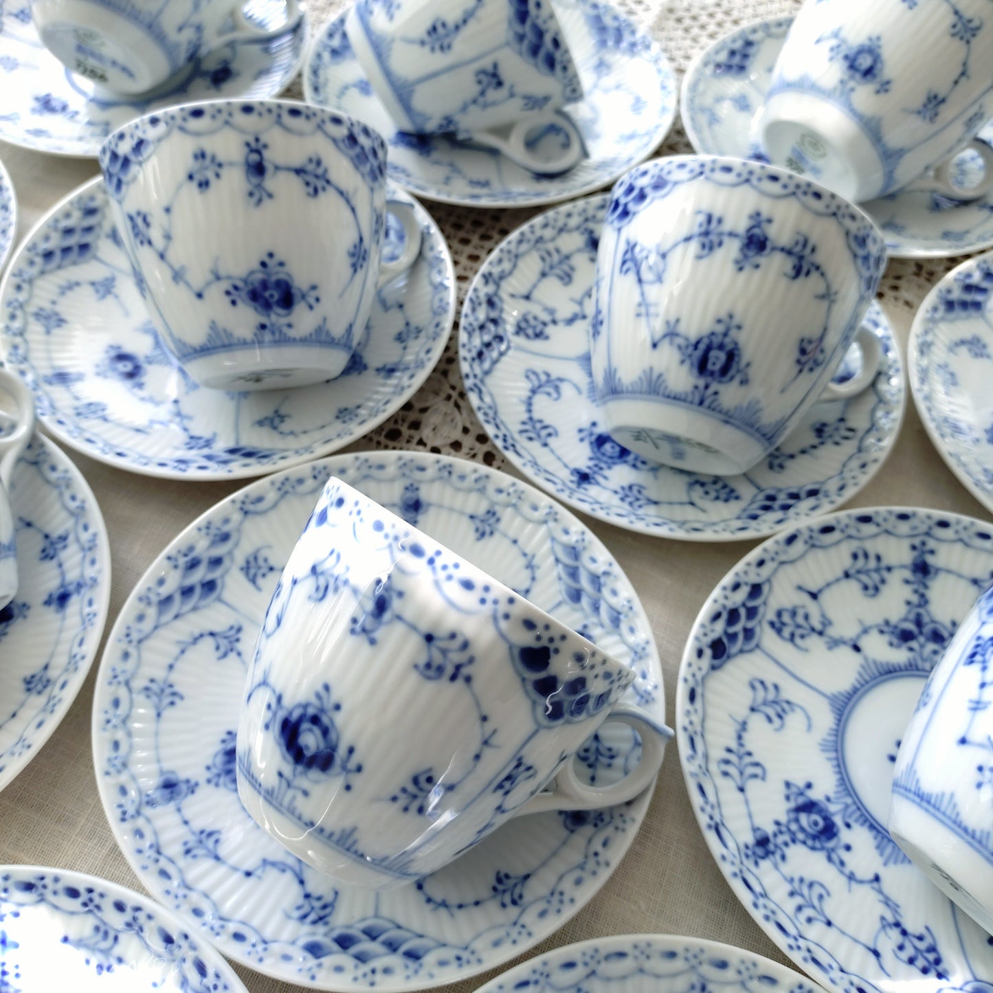 1960～1970年代のハーフレース型番756容量約190mlコーヒーカップソーサー/HalfLaceCupSaucer
