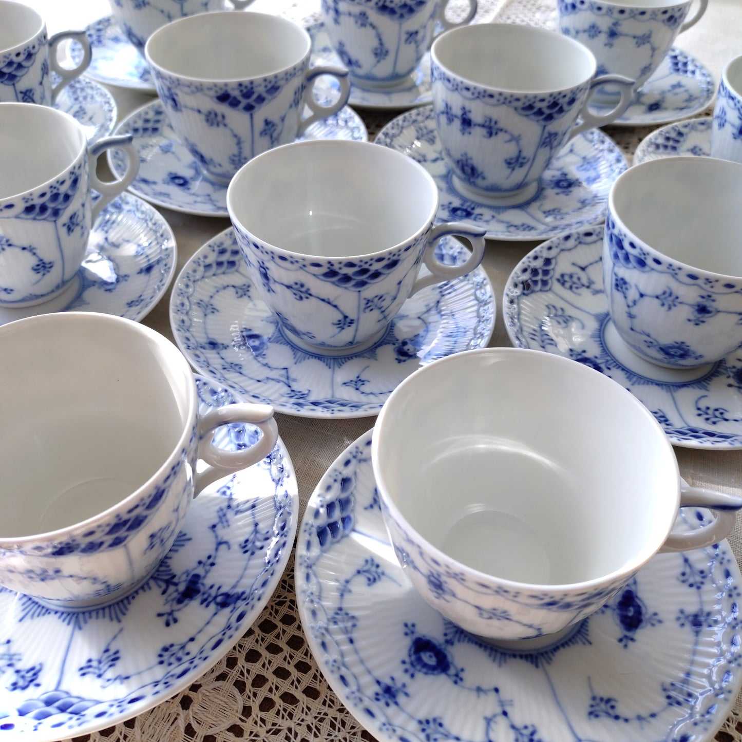 1960～1970年代のハーフレース型番756容量約190mlコーヒーカップソーサー/HalfLaceCupSaucer