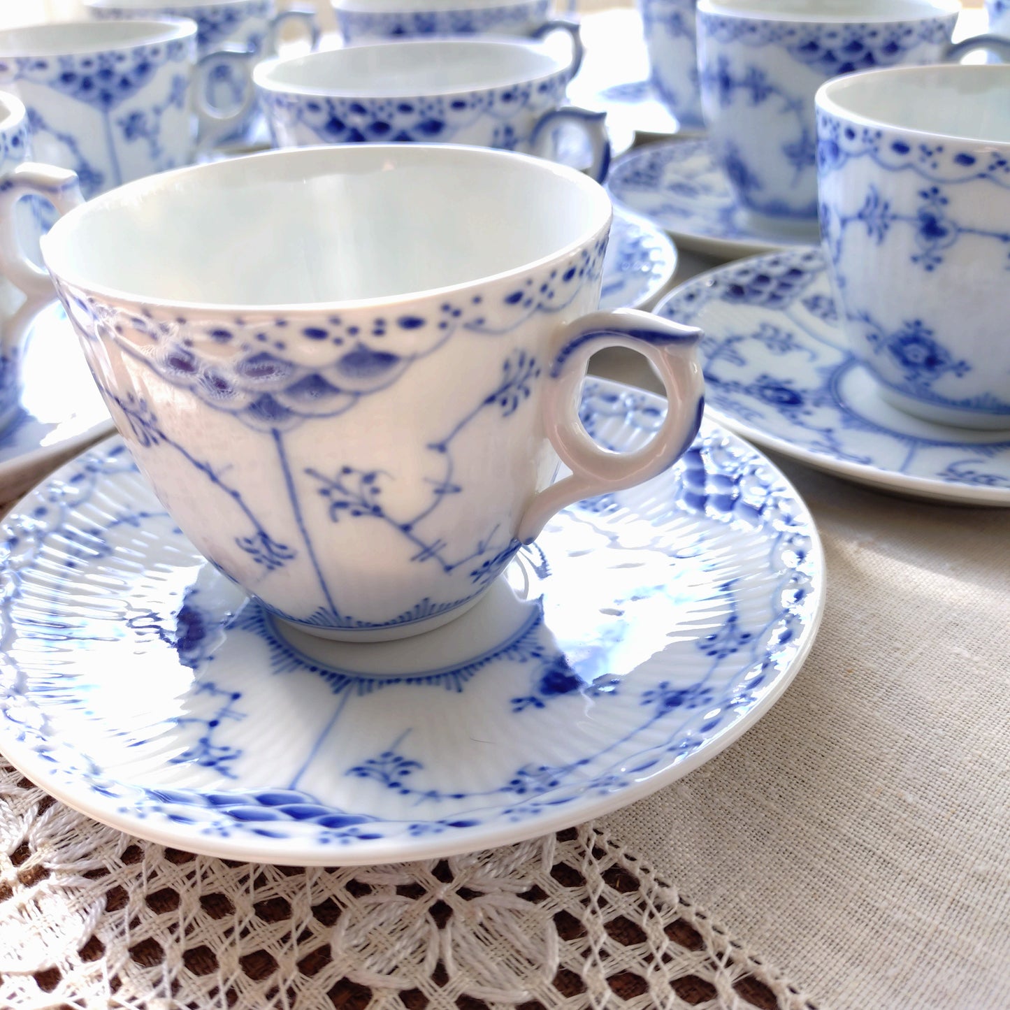 1960～1970年代のハーフレース型番756容量約190mlコーヒーカップソーサー/HalfLaceCupSaucer
