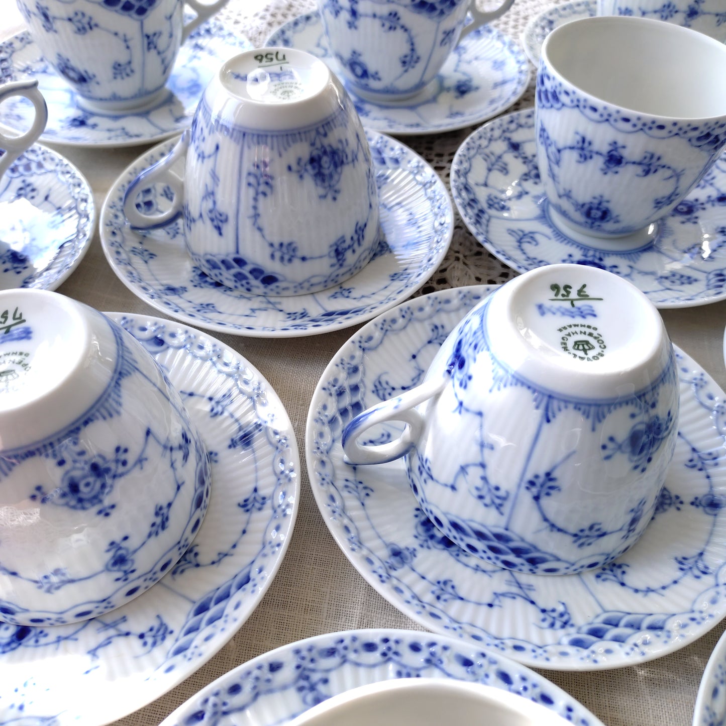 1960～1970年代のハーフレース型番756容量約190mlコーヒーカップソーサー/HalfLaceCupSaucer