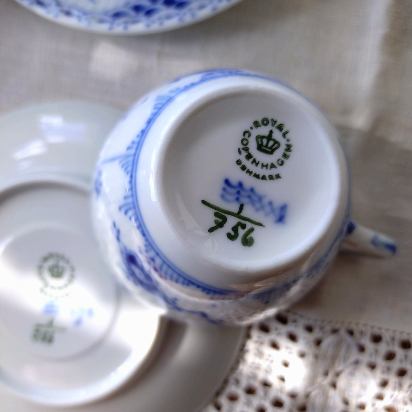 1960～1970年代のハーフレース型番756容量約190mlコーヒーカップソーサー/HalfLaceCupSaucer