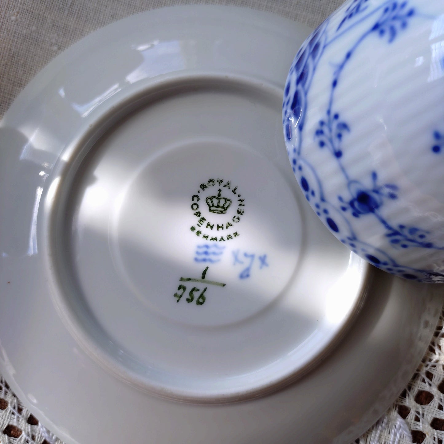 1960～1970年代のハーフレース型番756容量約190mlコーヒーカップソーサー/HalfLaceCupSaucer
