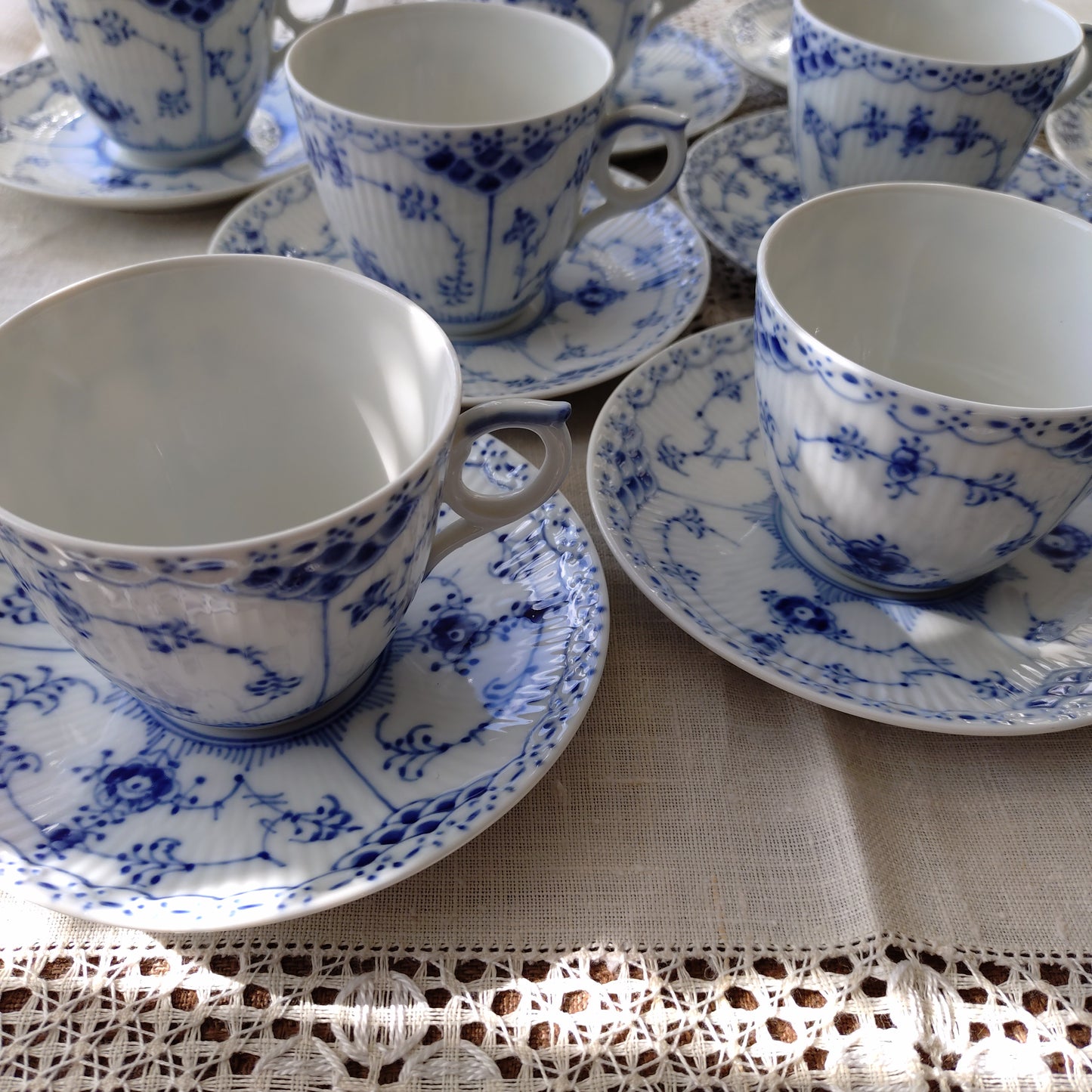 1960～1970年代のハーフレース型番756容量約190mlコーヒーカップソーサー/HalfLaceCupSaucer