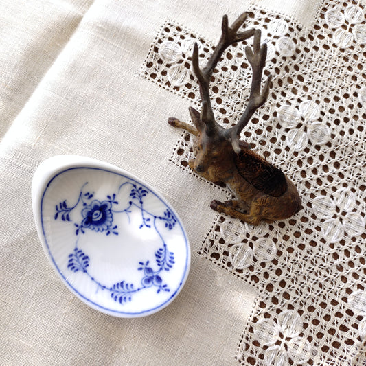 1958年RoyalCopenhagenブルーフルーテッド貝の形の小さなお皿10.5㎝×7.2㎝/BlueFlutedPlainShellFormPlate