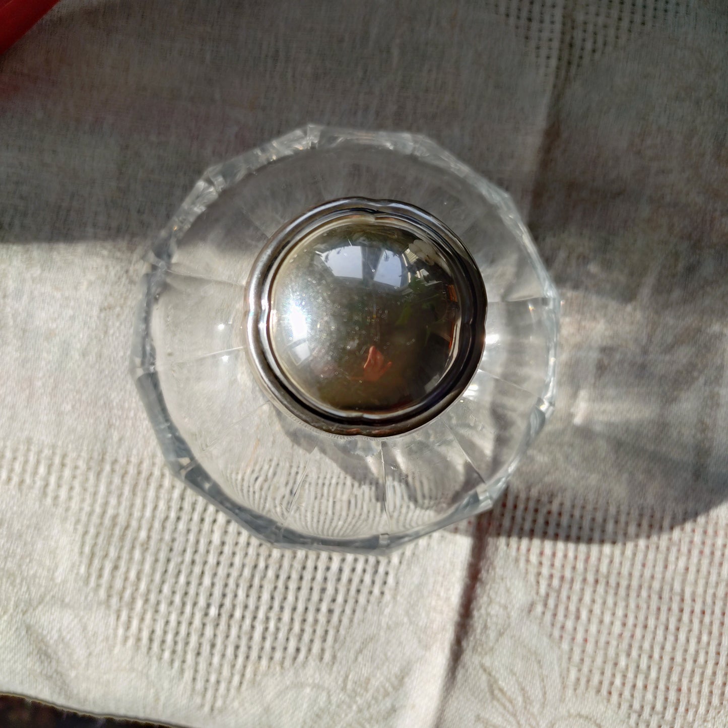 スイスのクリスタルガラスとシルバー800の香水瓶/パフュームボトルは高さ約9㎝H