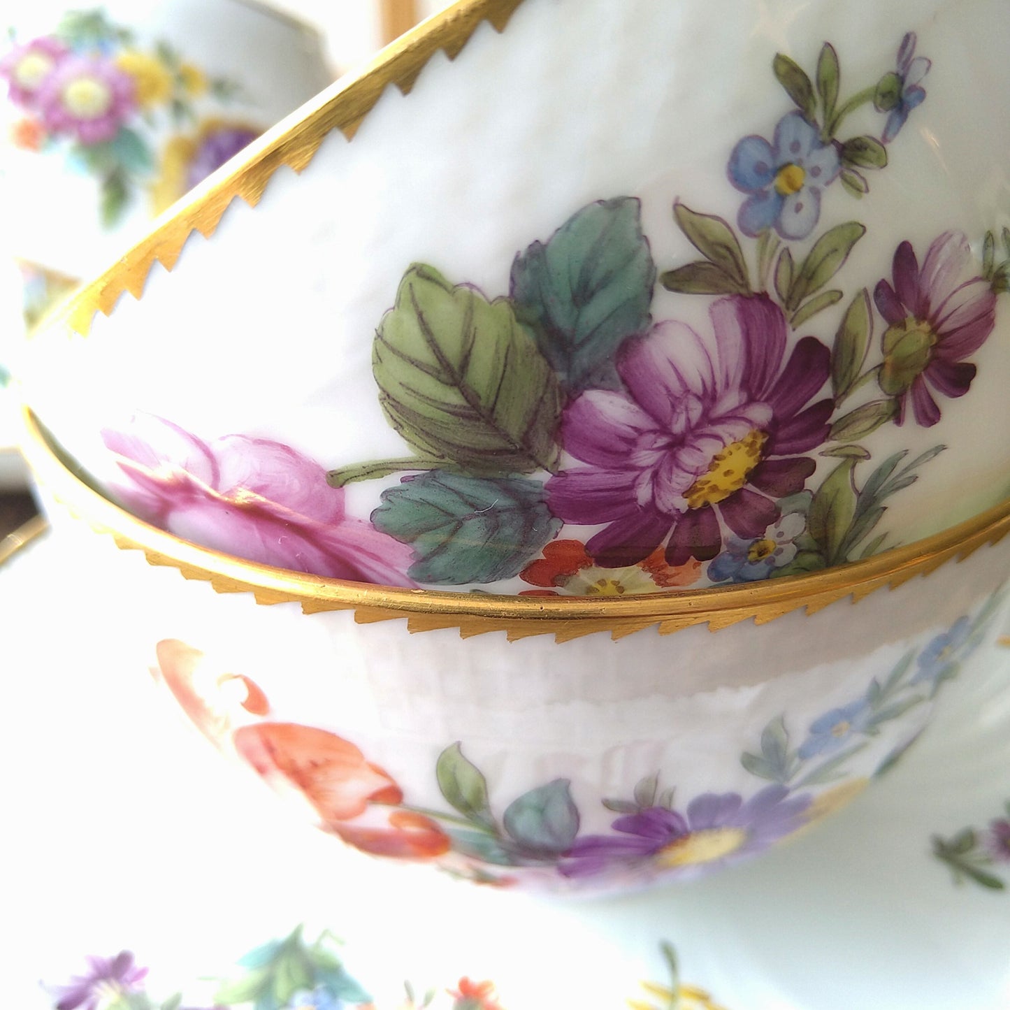 1930年代～1960年代のRoyalCopenhagenサクソンフラワーのモーニングカップソーサー/SaxonFlowerMorningCupSaucer