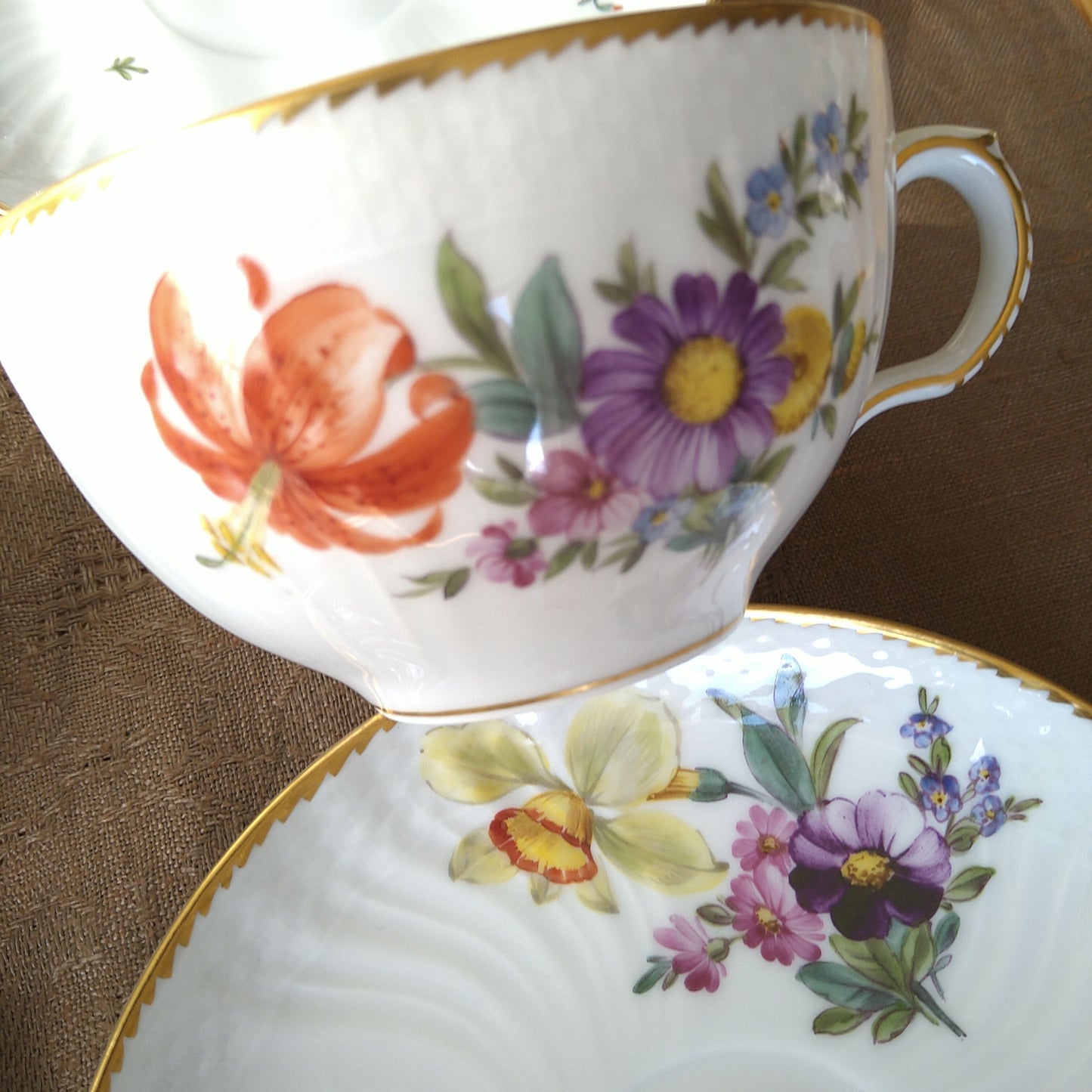 1930年代～1960年代のRoyalCopenhagenサクソンフラワーのモーニングカップソーサー/SaxonFlowerMorningCupSaucer