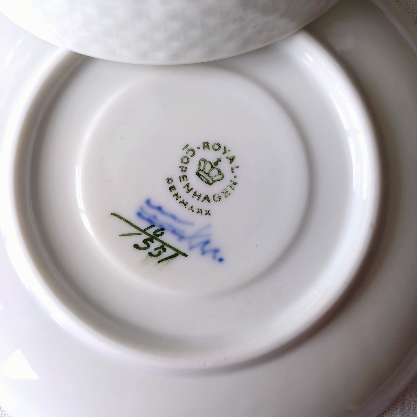 1960～1970年代RoyalCopenhagenブルーフラワーカーブのティーカップソーサー型番1551/Blue flower curve, tea up and saucer