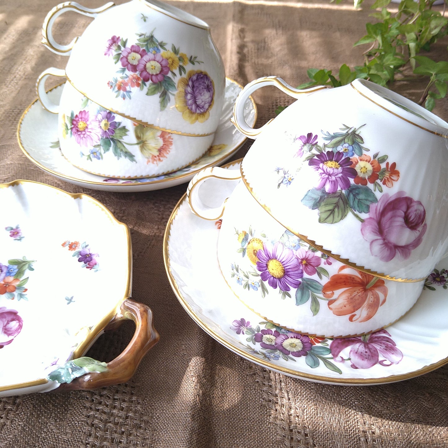 1930年代～1960年代のRoyalCopenhagenサクソンフラワーのモーニングカップソーサー/SaxonFlowerMorningCupSaucer