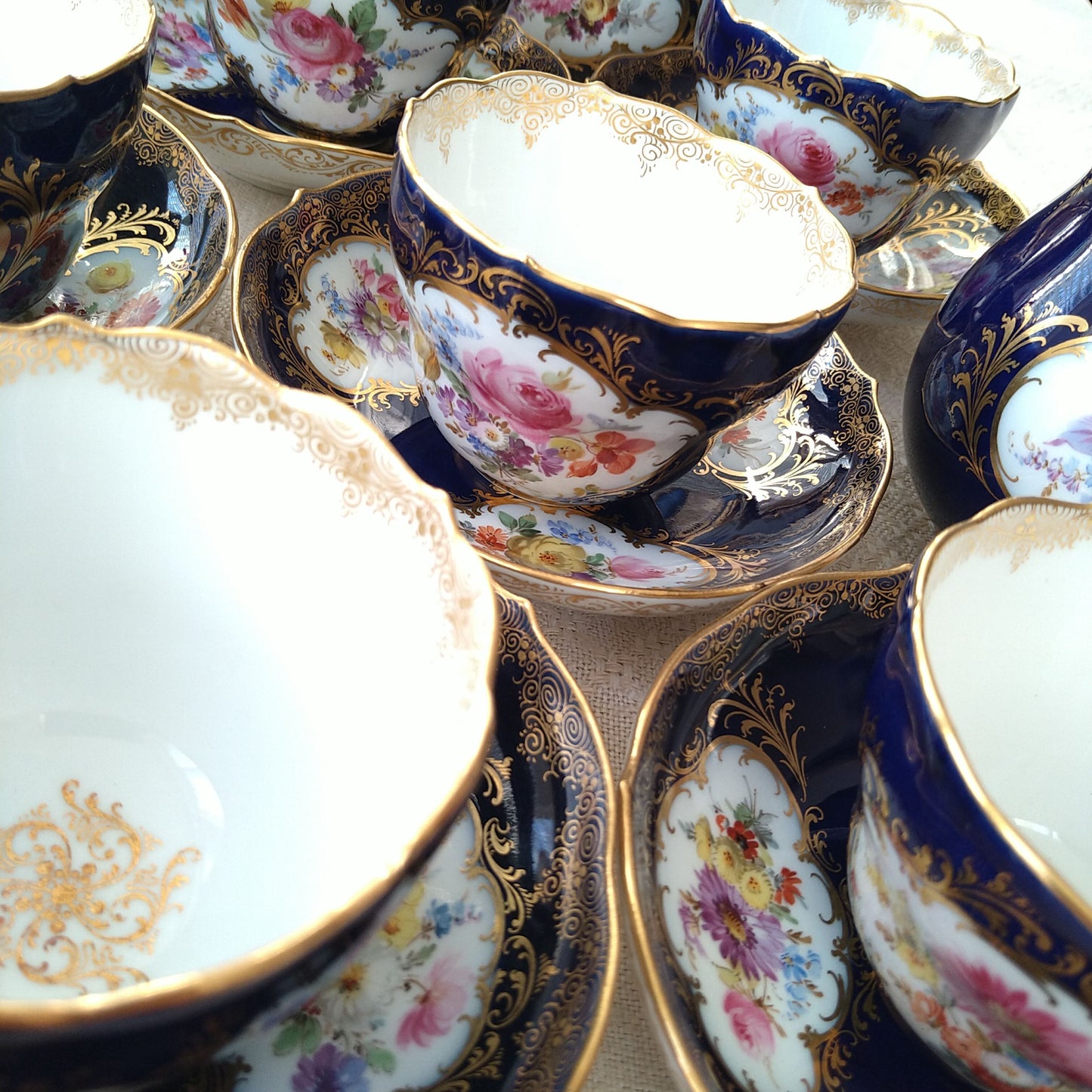 Meissen コバルトドイツフラワー6人用コーヒーサービス/Cobalt Coffee set for six person
