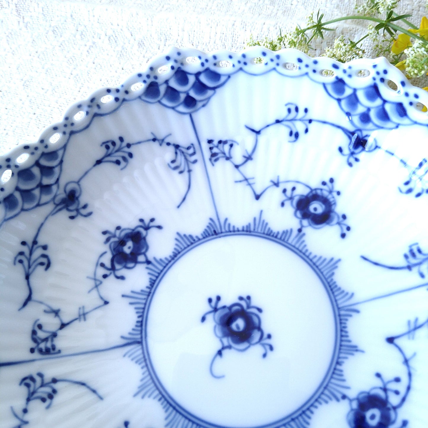1969～1974年のRoyalCopenhagenフルレースの高台のお皿は直径約17.3㎝D/Full Lace High stand Plate17.3cmD