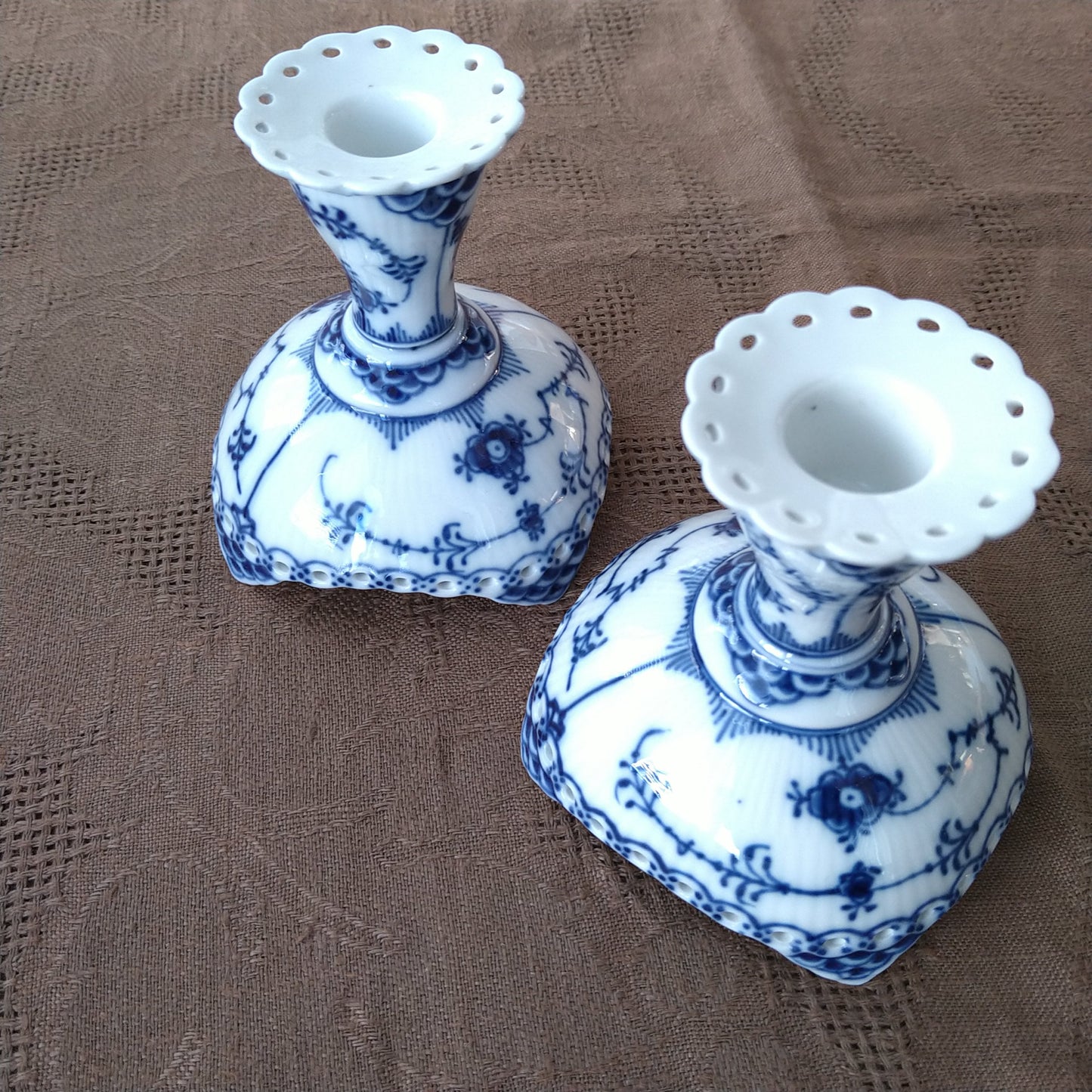 1975～1979年RoyalCopenhagenフルレースキャンドルスタンド、ペア/Full Lace Candle stand Pair