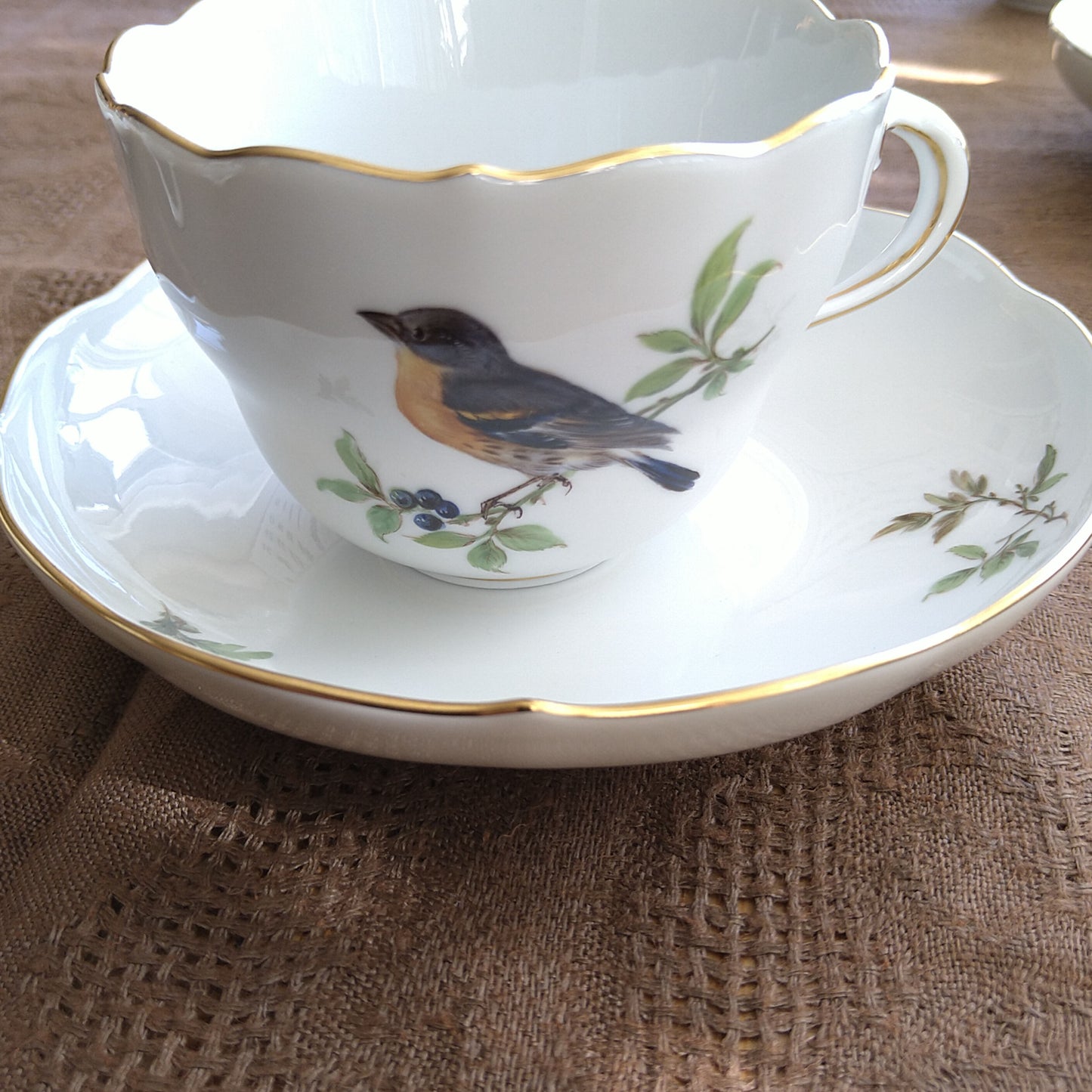 Meissenマイセン1970年頃ドイツの鳥コーヒーカップソーサー