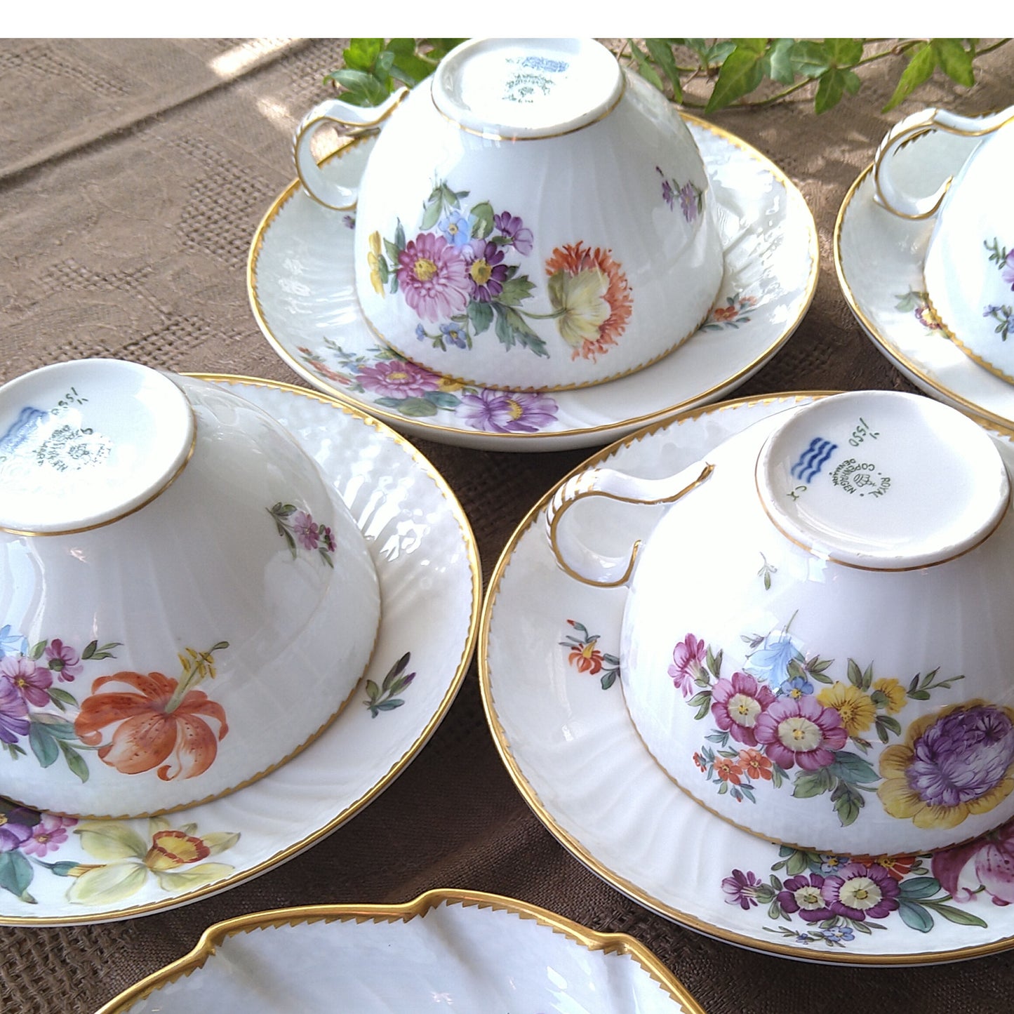 1930年代～1960年代のRoyalCopenhagenサクソンフラワーのモーニングカップソーサー/SaxonFlowerMorningCupSaucer