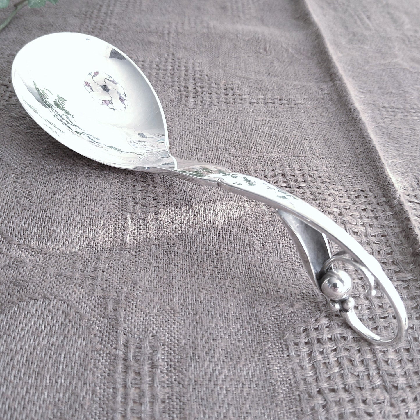GeorgJensenオーナメンタルNo141のコンポートスプーン(大)16㎝L/OrnamentalNo 141 Comport spoon