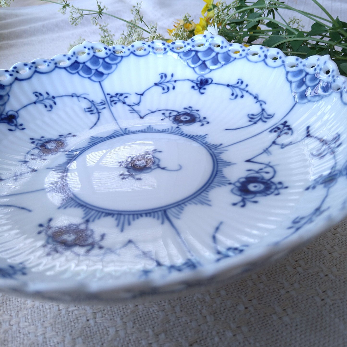 1969～1974年のRoyalCopenhagenフルレースの高台のお皿は直径約17.3㎝D/Full Lace High stand Plate17.3cmD