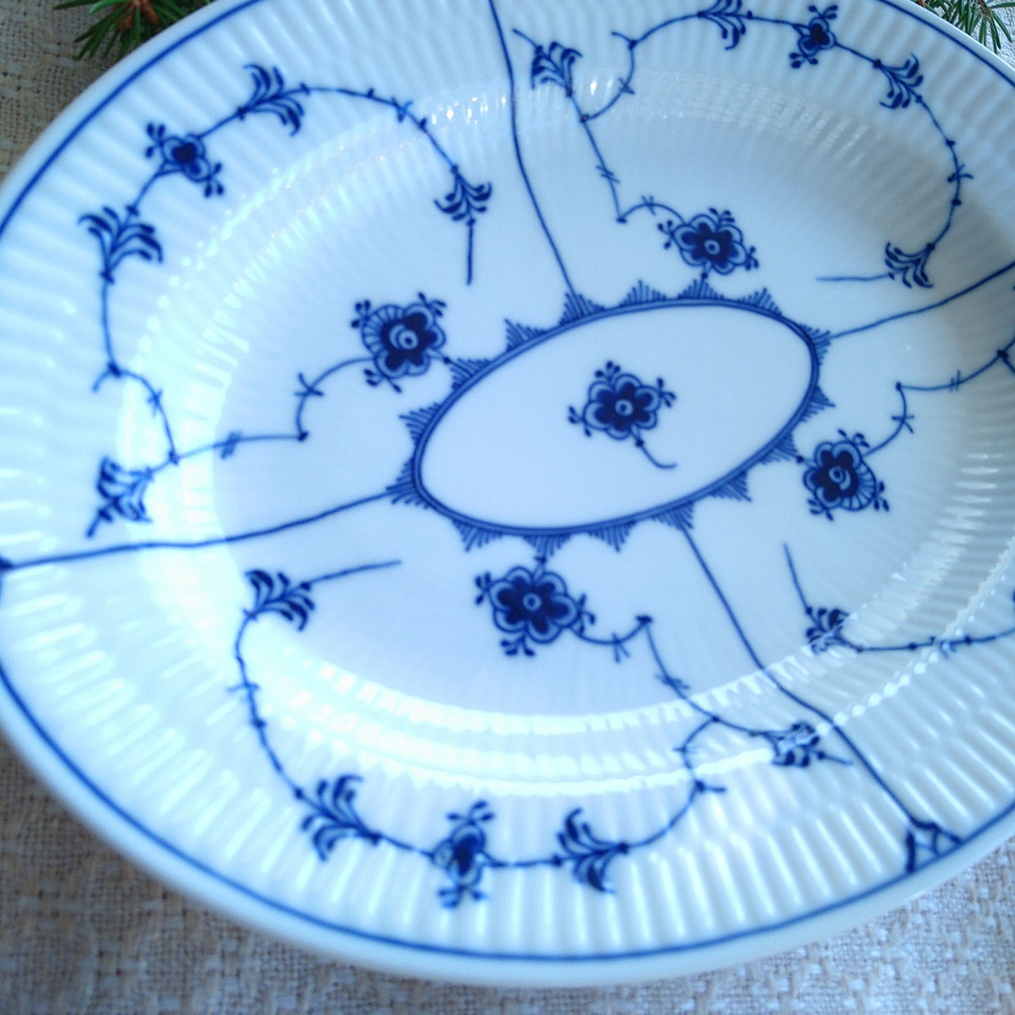 1957年RoyalCopenhagenブルーフルーテッドプレインの小さめ楕円皿25㎝×19.5㎝/BlueFlutedPlainOvalPlate