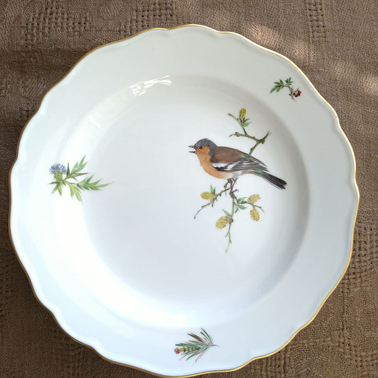 Meissenマイセン1957～1972年のドイツの鳥ズアオアトリのケーキプレート18㎝D