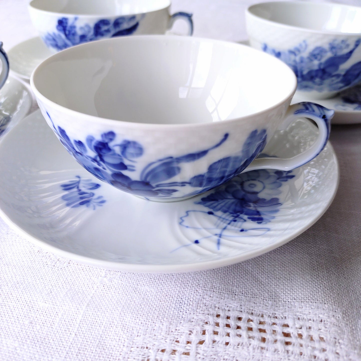 1960～1970年代RoyalCopenhagenブルーフラワーカーブのティーカップソーサー型番1551/Blue flower curve, tea up and saucer