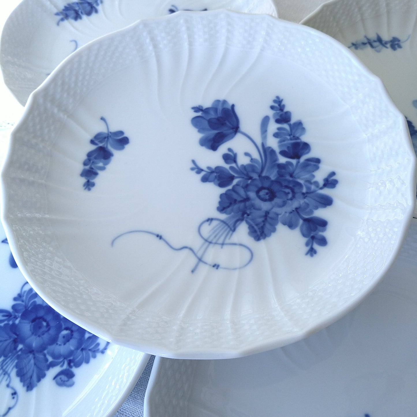 RoyalCopenhagenブルーフラワーカーブのフラットプレート直径約19㎝D/BlueFlowerCurvePlate19cm