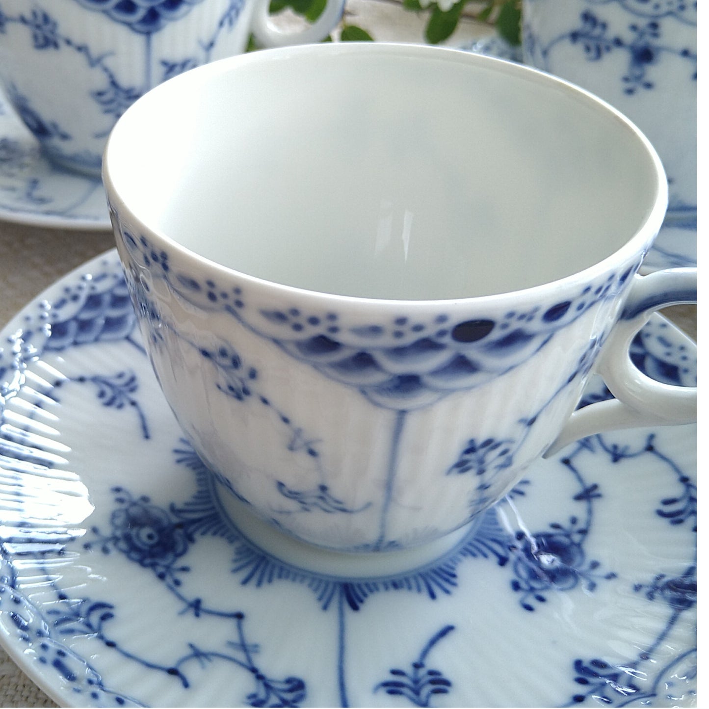 1960～1970年代のハーフレース型番756容量約190mlコーヒーカップソーサー/HalfLaceCupSaucer