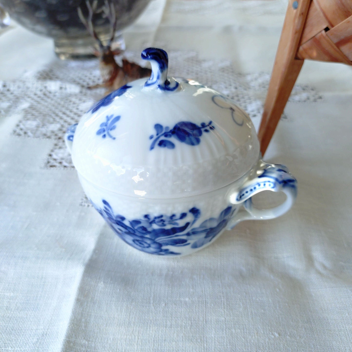 1969～1974年RoyalCopenhagenブルーフラワーカーブ把手付きシュガーポット高さ11.5㎝/BlueFlowerCurveSugarpot11.5cm H