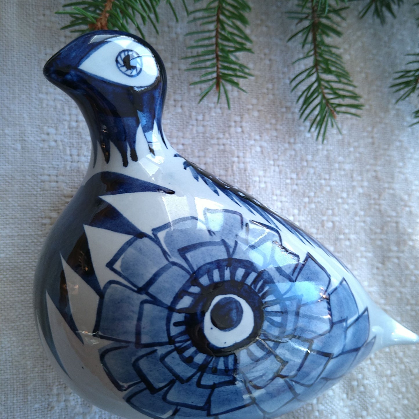 Aluminiaアルミニアの青い鳥のチューリップベース全長約17㎝L/TuripVase