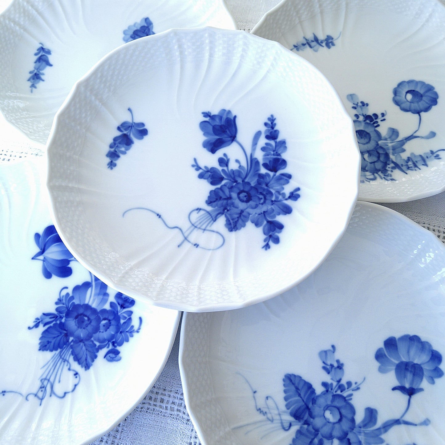 RoyalCopenhagenブルーフラワーカーブのフラットプレート直径約19㎝D/BlueFlowerCurvePlate19cm