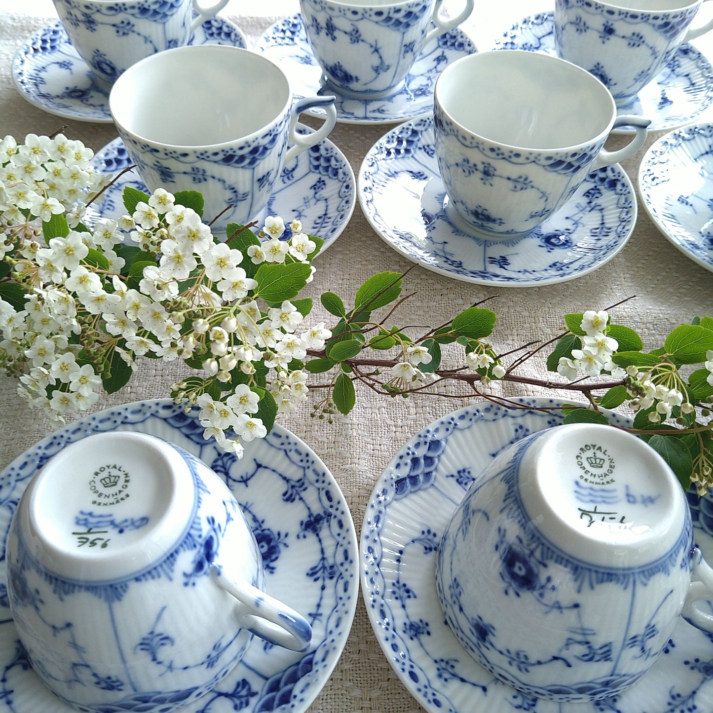 1960～1970年代のハーフレース型番756容量約190mlコーヒーカップソーサー/HalfLaceCupSaucer