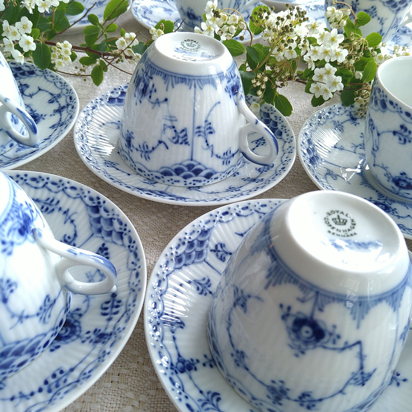 1960～1970年代のハーフレース型番756容量約190mlコーヒーカップソーサー/HalfLaceCupSaucer
