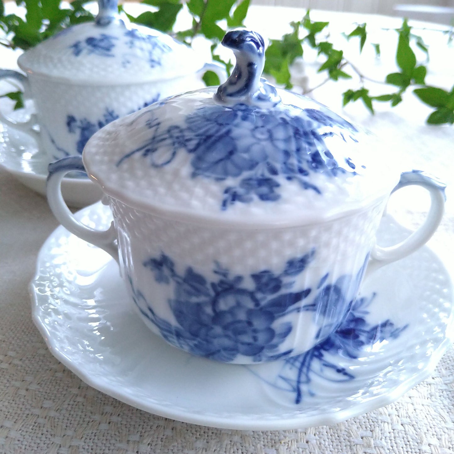 1960年代のRoyalCopenhagenブルーフラワーカーブのブイヨンカップソーサー/Blue Flower Curve Bouillon Cup and saucer