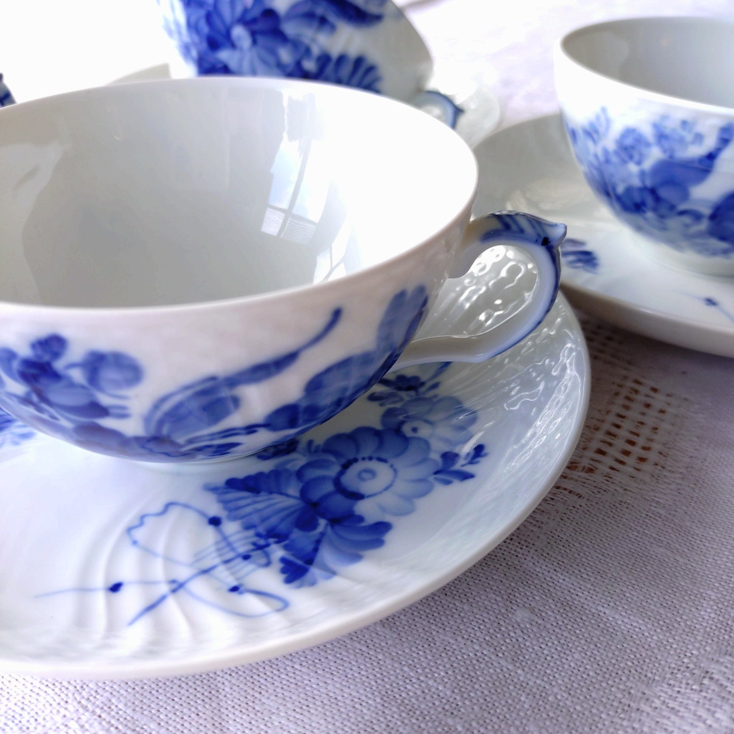 1960～1970年代RoyalCopenhagenブルーフラワーカーブのティーカップソーサー型番1551/Blue flower curve, tea up and saucer