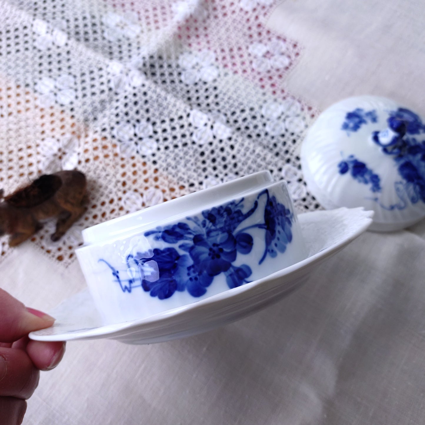 1967/1968年RoyalCopenhagenブルーフラワーカーブのバターケース/バターディッシュ直径約17.5㎝D/Butter dish