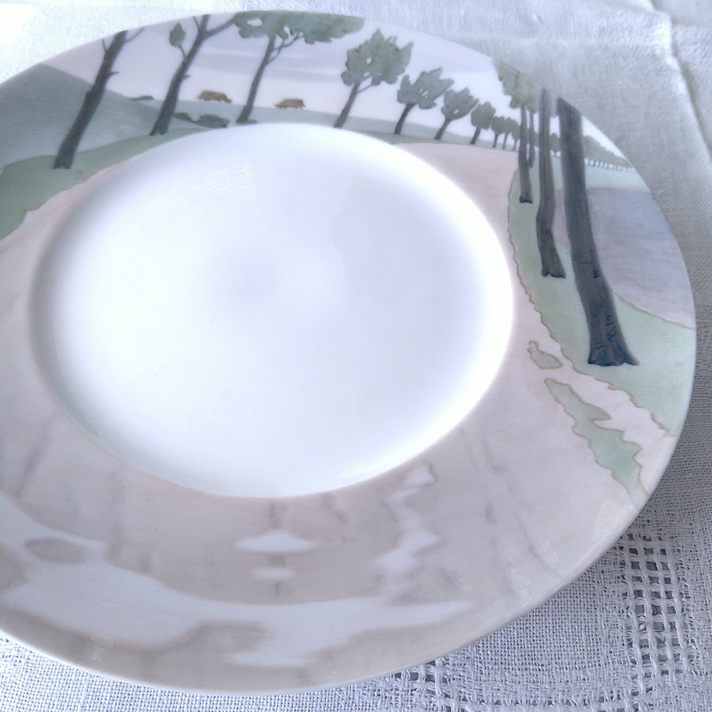 1889～1922年RoyalCopenhagenロイヤルコペンハーゲンアールヌーボーのランチ/デザートプレート直径約22.2㎝D