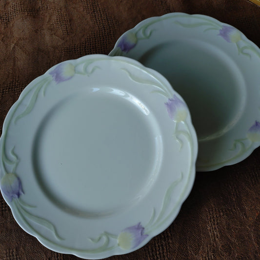 1902～1915年RörstrandのAlf Wallanderデザインのチューリップのサーヴィスから前菜ランチプレート直径約20.5㎝D2枚セット