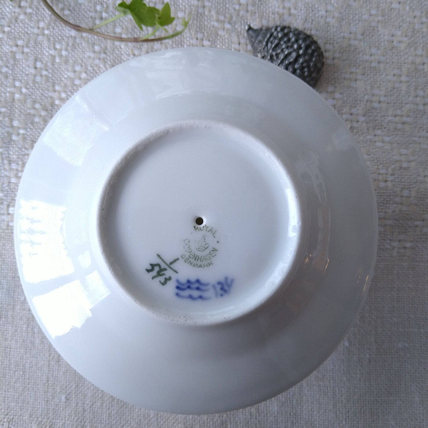 2nd Quality: 1924-1934 Royal Copenhagen Half Lace Egg Stand with plate