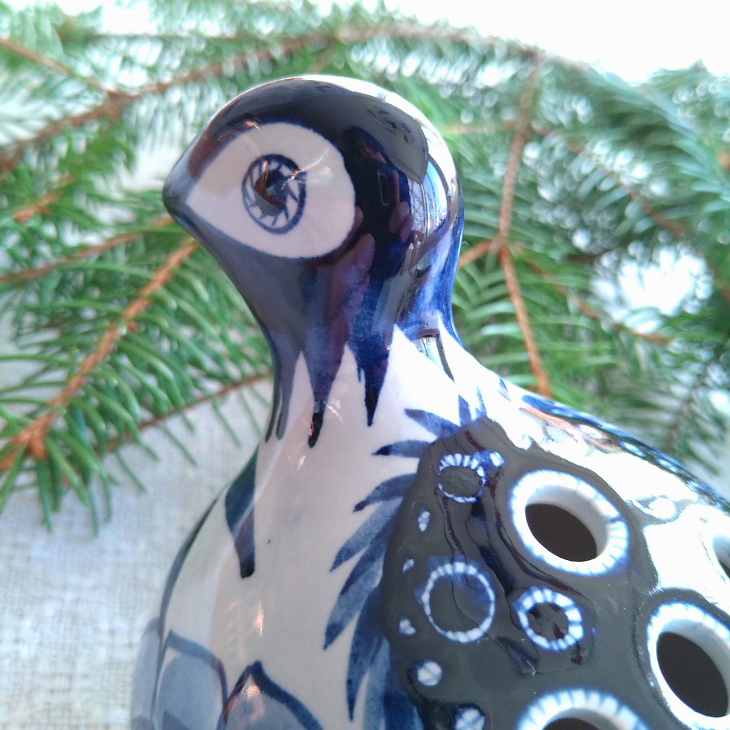 Aluminiaアルミニアの青い鳥のチューリップベース全長約17㎝L/TuripVase