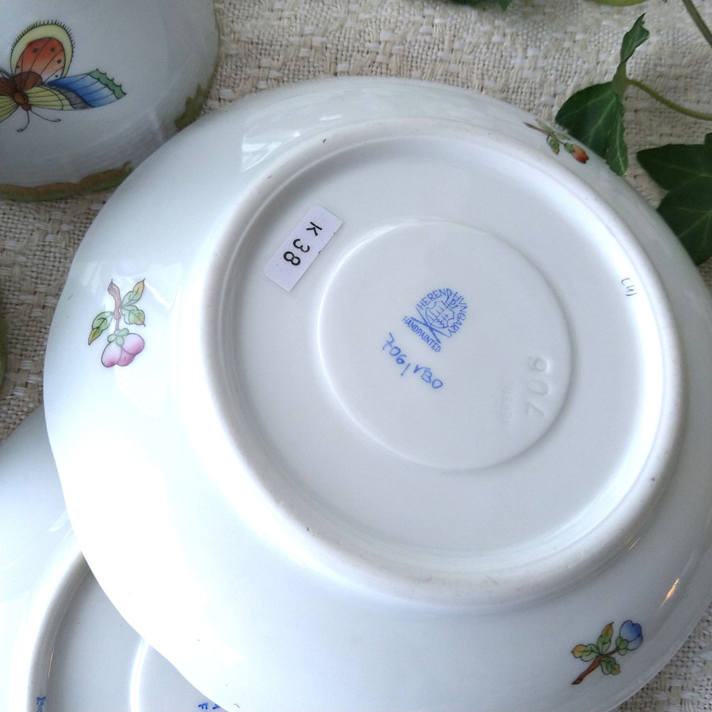Herendヴィクトリアのコーヒーカップソーサー取っ手がとんがりタイプ/VictoriaCoffeeCupSaucer